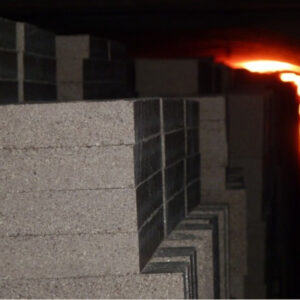 Materiale refrattario in ingresso alla camera di combustione del forno di cottura